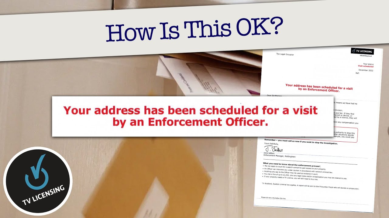 Scheduled For A Visit By A TV Licence Enforcement Officer - Letters